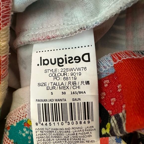 Desigual Patchwork Romper Dress Mini Johnson Hartig Pinafore Mosaic Small - Picture 6 of 9